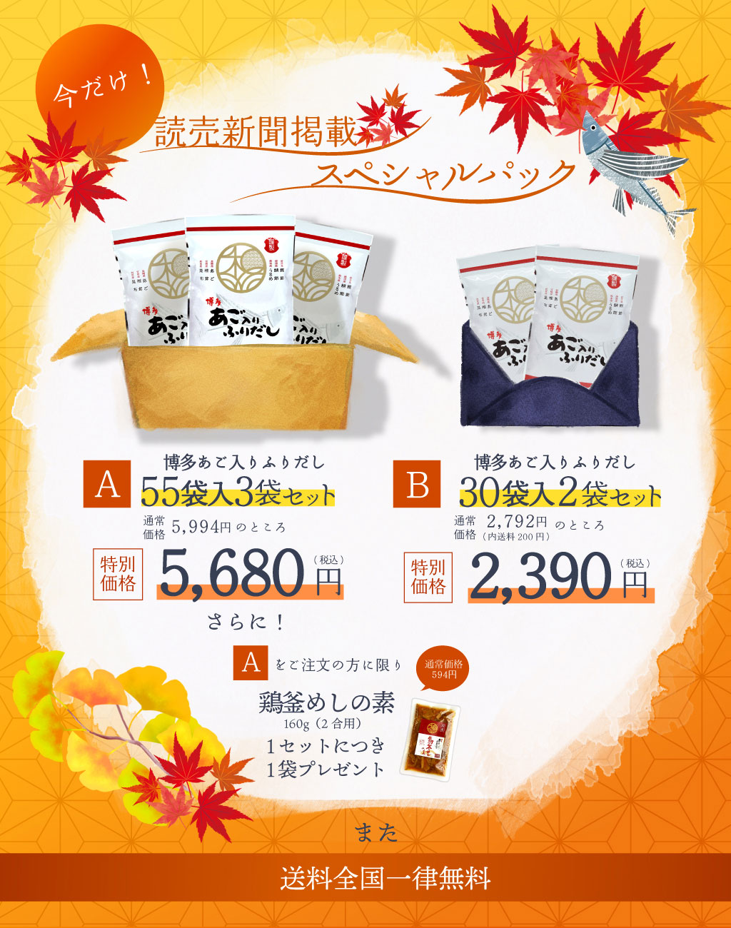 今だけ!読売新聞掲載スペシャルパック